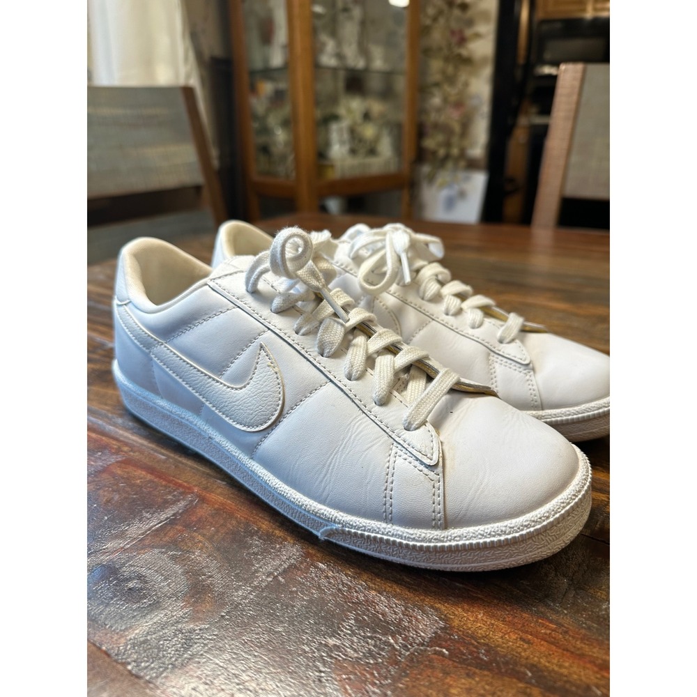 Nike Court Royale Women's Shoes Triple White Leather Low Top 312498-129 Size 9